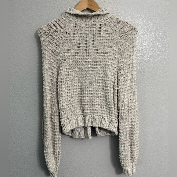 Free People Cream Knit Sweater Collar and open front - Picture 8 of 8